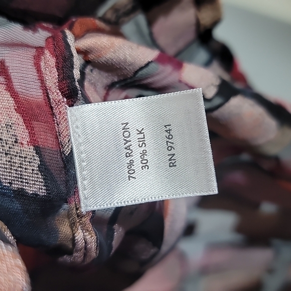 J. Jill Velvet Burnout Multicolor Sheer Tunic Blouse - Picture 6 of 9